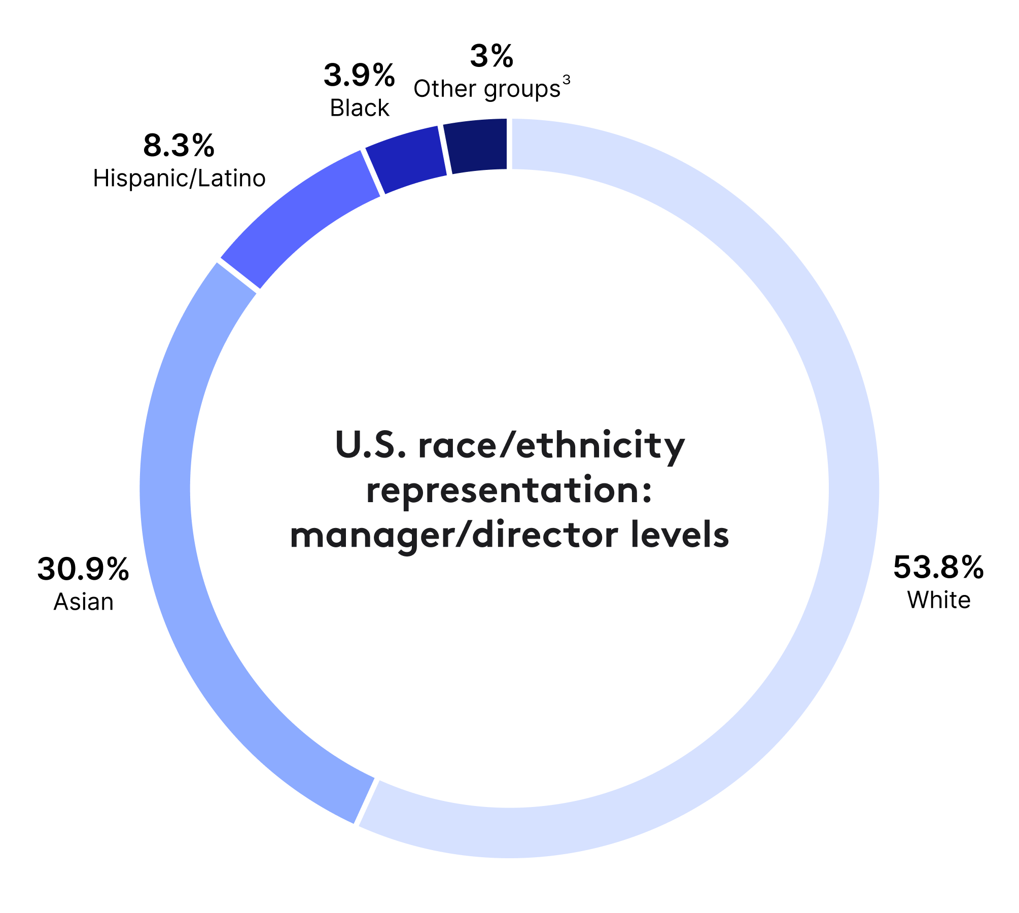 U.S. manager and director staff levels race and ethnicity representation